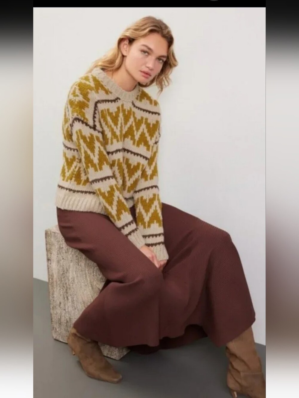 #327. THE GREAT. The Folk Pullover Earth, $325 MSRP. - Picture 2 of 9